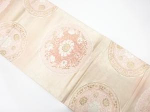 アンティーク　絵皿に花唐草模様織り出し袋帯（材料）